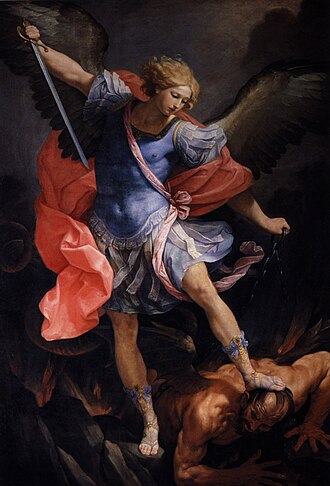 Archangel Michael defeats Satan