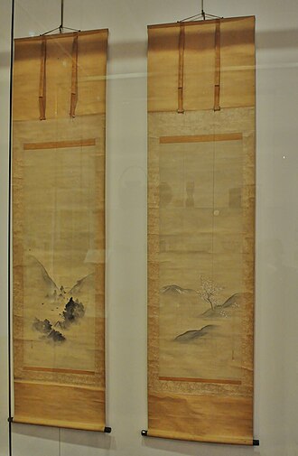 春秋风景图挂轴