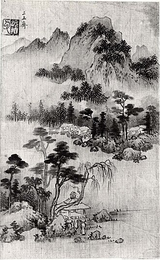 湖边凉亭