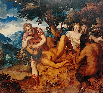 Apollo flaying Marsyas