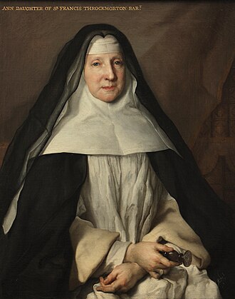 Anne Frances Throckmorton (1664-1734), Prioress of the English Augustinian Convent of Notre-Dame-de-Sion, Paris